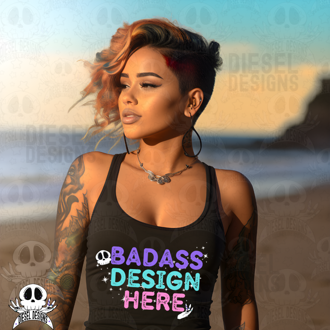 Beachy Babes Tank Top Mock Ups Set of 6 AI Assisted Mock UP | PNG |