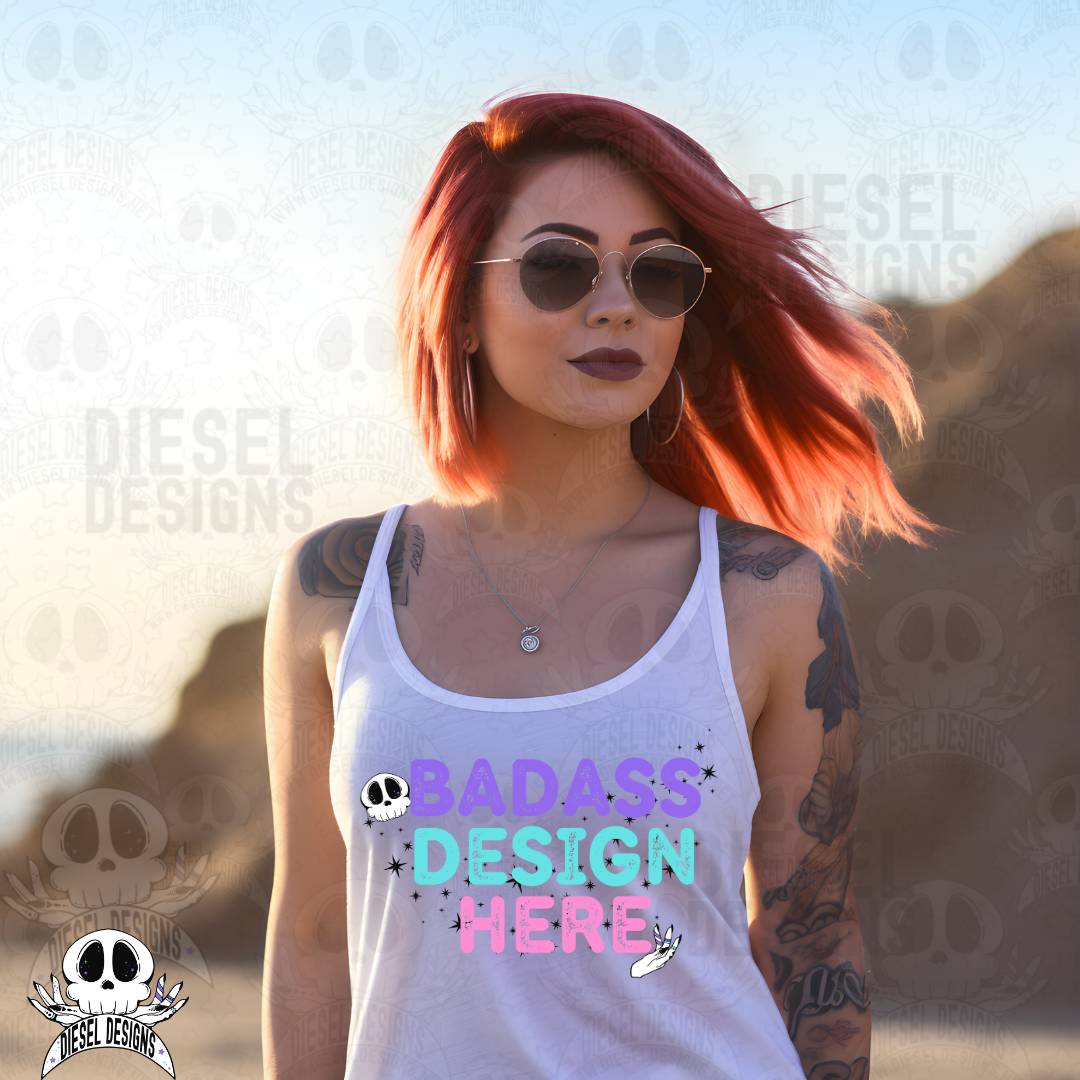 Beachy Babes Tank Top Mock Ups Set of 6 AI Assisted Mock UP | PNG |