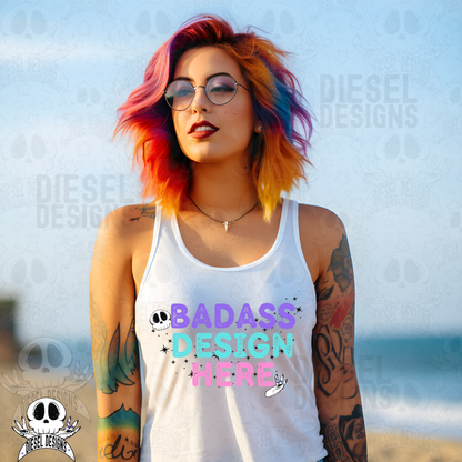 Beachy Babes Tank Top Mock Ups Set of 6 AI Assisted Mock UP | PNG |