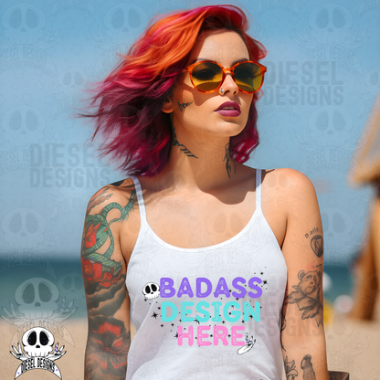Beachy Babes Tank Top Mock Ups Set of 6 AI Assisted Mock UP | PNG |