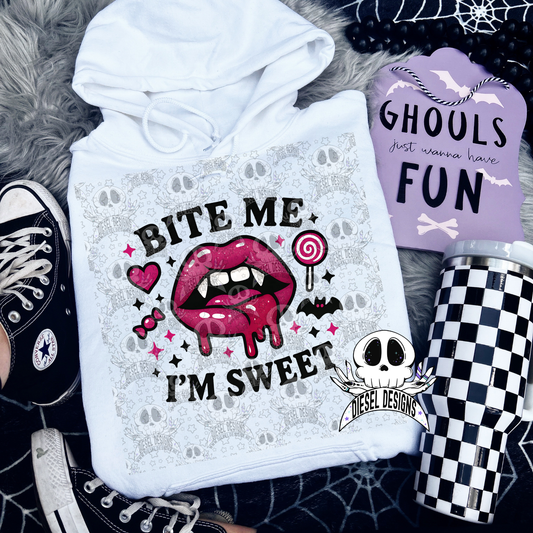 Bite Me I'm Sweet PNG  | 300 DPI | Transparent PNG | Digital File Only
