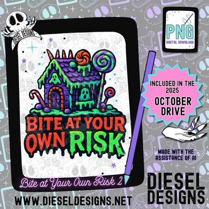 Bite At Your Own Risk V2 PNG  | 300 DPI | Transparent PNG | Digital File Only
