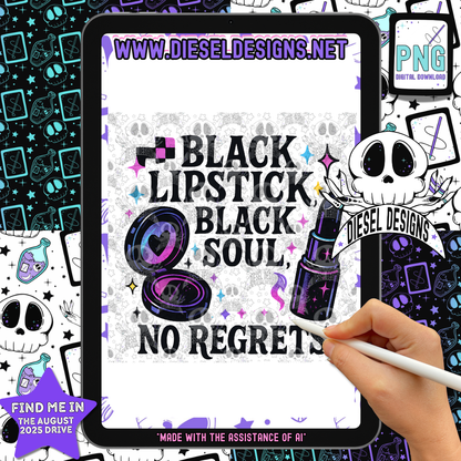 Black Lipstick Black Soul PNG  | 300 DPI | Transparent PNG | Digital File Only