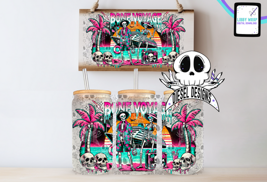 Bone Voyage LIBBY WRAP | 300 DPI PNG | 16 oz Libby Wrap | Digital File Only