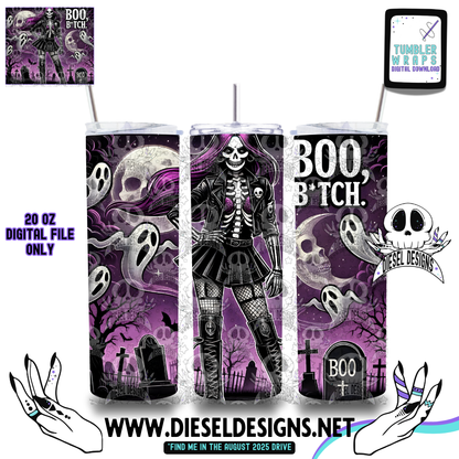 Boo Bitch V.2 Tumbler | 20oz. Tumbler Wrap | 300 DPI | Digital File Only