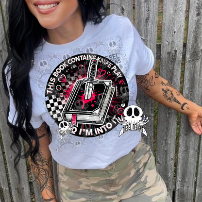 This Book Contains Knife Play PNG  | 300 DPI | Transparent PNG | Digital File Only