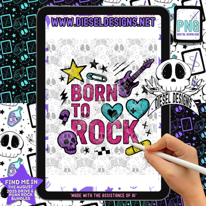 Punk Rock Bundle- Girl Designs  | 300 DPI | Transparent PNG | Digital File Only | Bundle