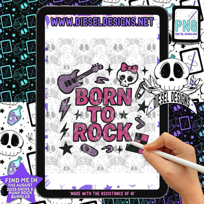Punk Rock Bundle- Girl Designs  | 300 DPI | Transparent PNG | Digital File Only | Bundle