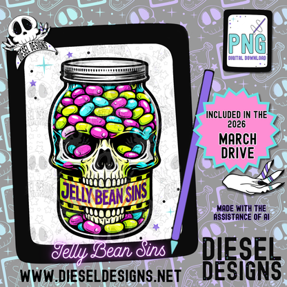 Jelly Bean Sins PNG  | 300 DPI | Transparent PNG | Digital File Only