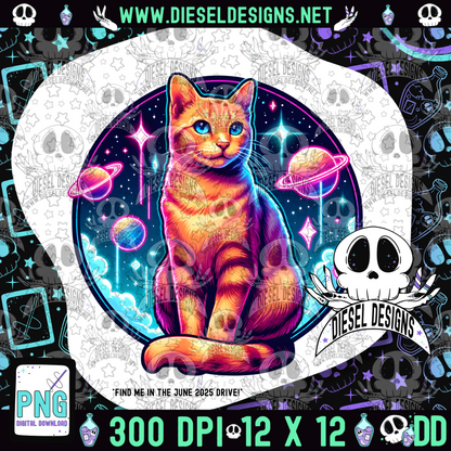 Galaxy Cat V2 PNG  | 300 DPI | Transparent PNG | Digital File Only