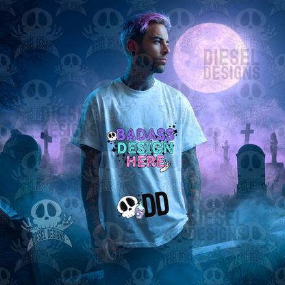 White T-Shirts In The Graveyard Mock Up Bundle | AI Assisted Mock UP | PNG | Bundle