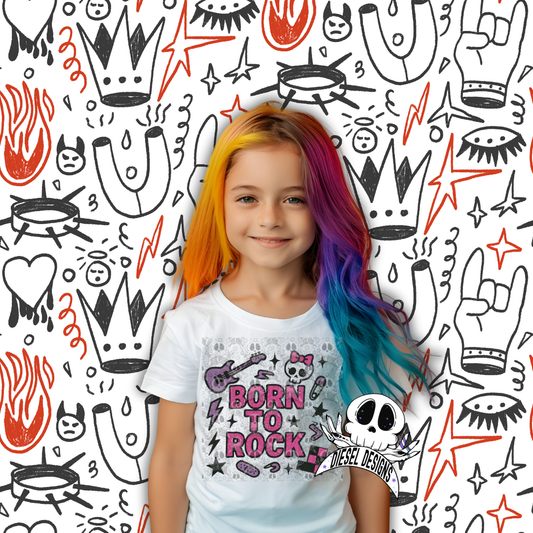 Born To Rock V2 PNG  | 300 DPI | Transparent PNG | Digital File Only