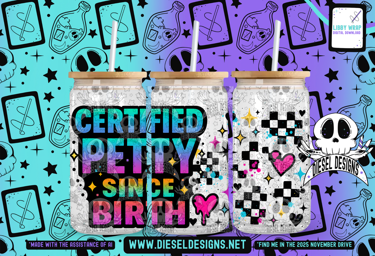 Certified Petty LIBBY WRAP | 300 DPI PNG | 16 oz Libby Wrap | Digital File Only