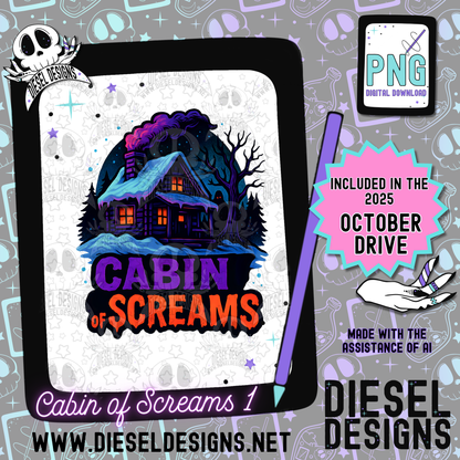 Cabin Of Screams V1 PNG  | 300 DPI | Transparent PNG | Digital File Only