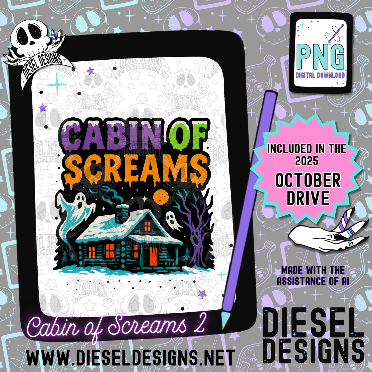 Cabin Of Screams V2 PNG  | 300 DPI | Transparent PNG | Digital File Only