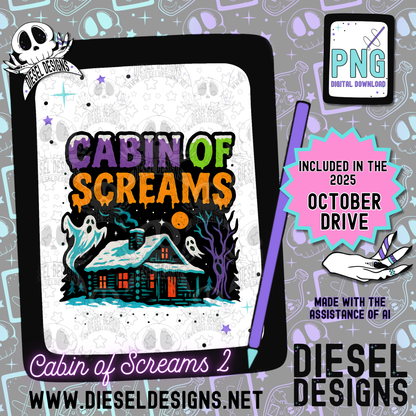 Cabin Of Screams V2 PNG  | 300 DPI | Transparent PNG | Digital File Only