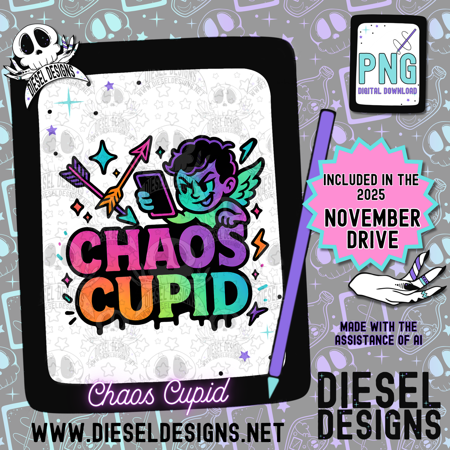 November 2025 Monthly Google Drives | 300 DPI | Transparent PNG | Seamless | Tumbler Wraps | Clipart