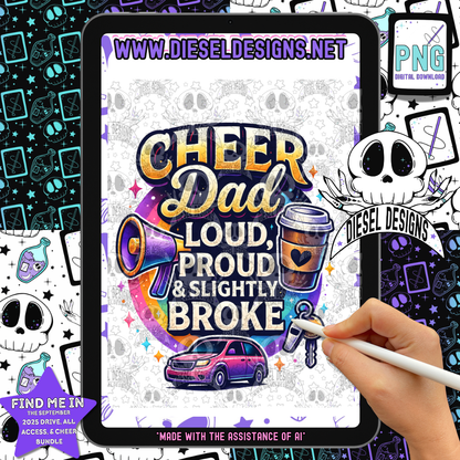 Cheer Dad V1 PNG  | 300 DPI | Transparent PNG | Digital File Only
