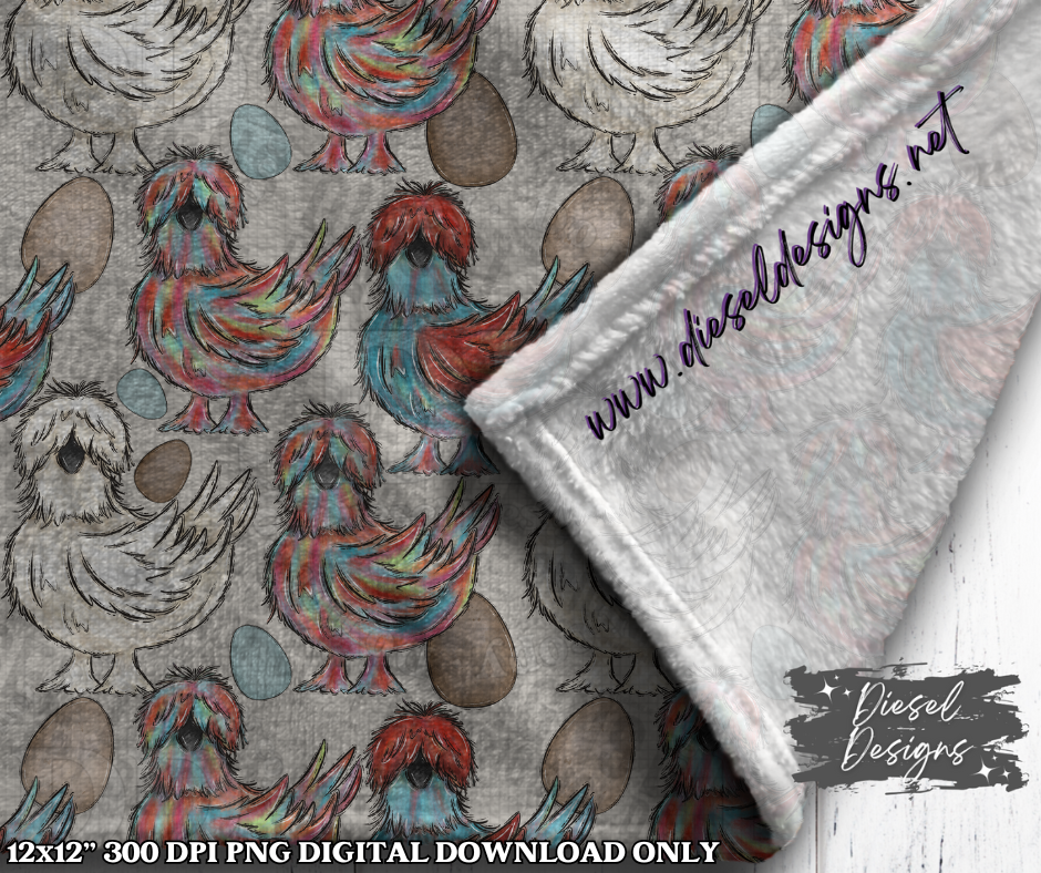 Chicken Seamless | Seamless File | 300 DPI | 12" x 12" | Digital File only