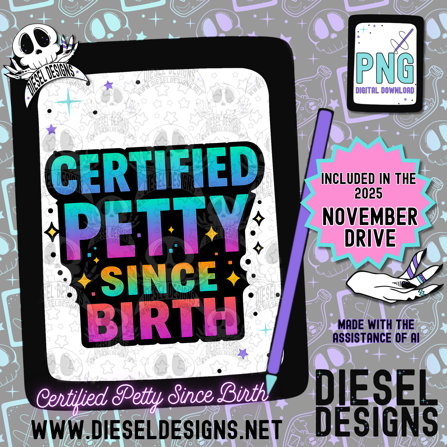 November 2025 Monthly Google Drives | 300 DPI | Transparent PNG | Seamless | Tumbler Wraps | Clipart