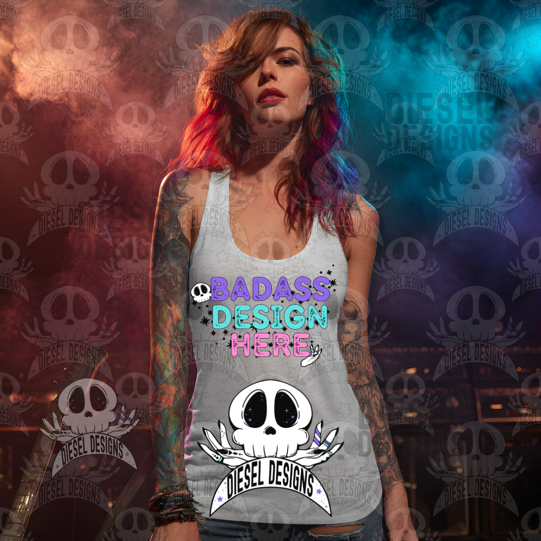 White Tank Tops At The Concert Venue Set of 4 Mock Ups | AI Assisted Mock UP | PNG |