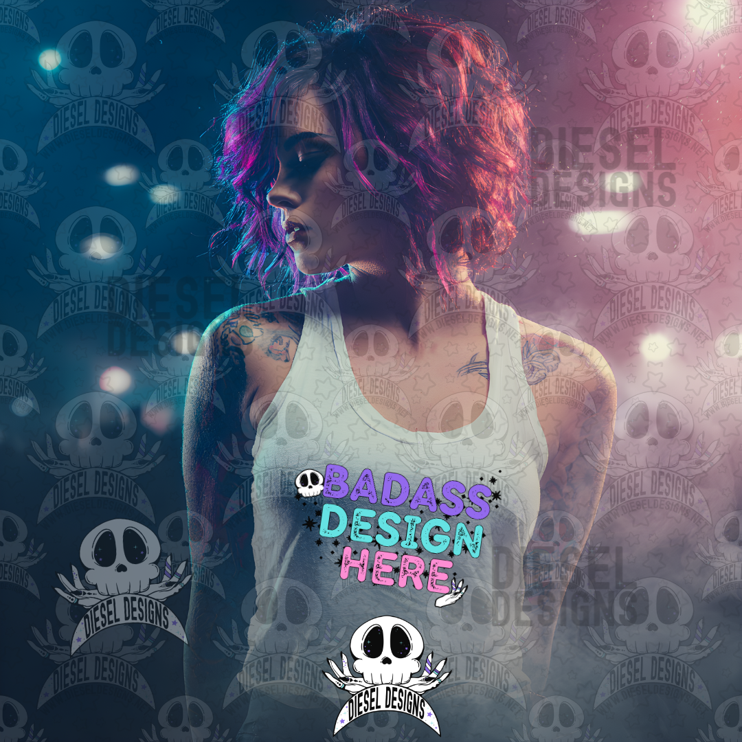 White Tank Tops At The Concert Venue Set of 4 Mock Ups | AI Assisted Mock UP | PNG |