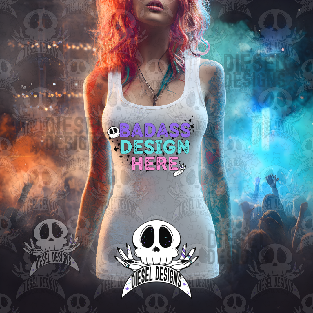 White Tank Tops At The Concert Venue Set of 4 Mock Ups | AI Assisted Mock UP | PNG |