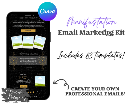 Manifestation Email Kit | Email Templates | Email Marketing Templates Pack | Edit in Canva