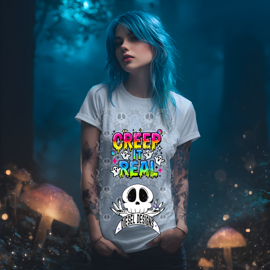 Creep It Real — Drippy Retro Halloween PNG for Shirts, Stickers & Tumblers (300 DPI Digital Download) 👻✨