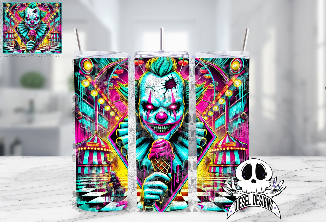 Checkered Clown Tumbler | 20oz. Tumbler Wrap | 300 DPI | Digital File Only