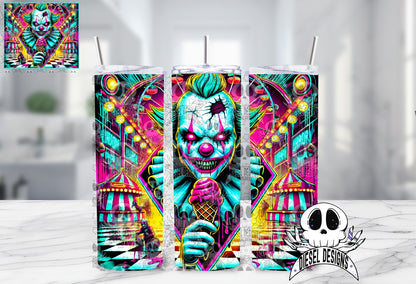 Checkered Clown Tumbler | 20oz. Tumbler Wrap | 300 DPI | Digital File Only