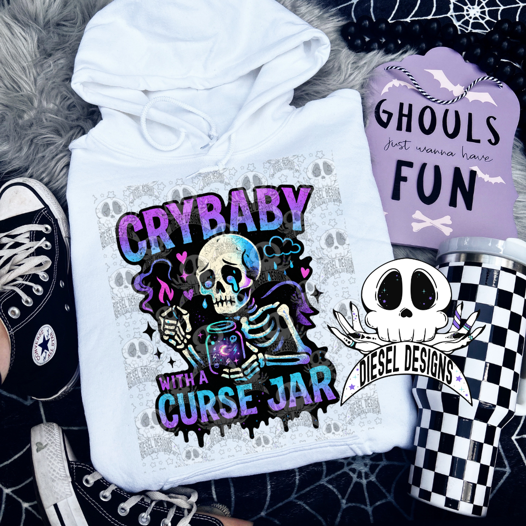 Crybaby with a Curse Jar — Pastel Goth Halloween PNG for Shirts, Stickers & Tumblers (300 DPI Digital Download) 🖤🔮