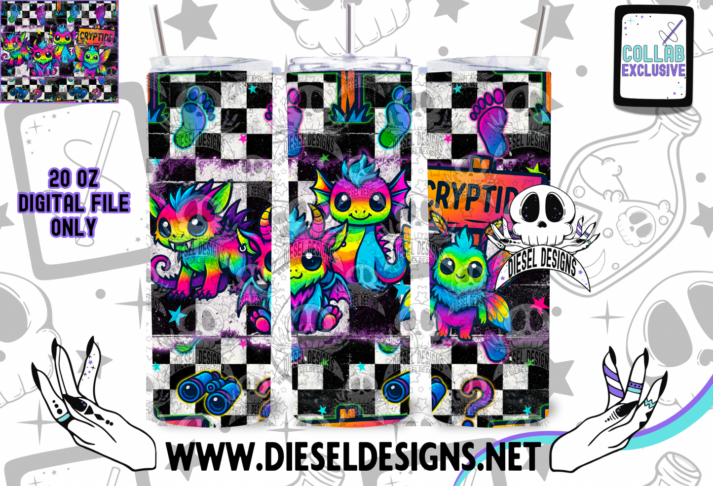 Kawaii Cryptids Collab With Emerald Ink|  Files | PNG | Collab | Seamless