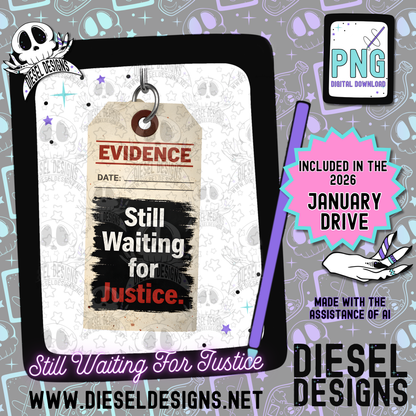 Still Waiting For Justice PNG  | 300 DPI | Transparent PNG | Digital File Only