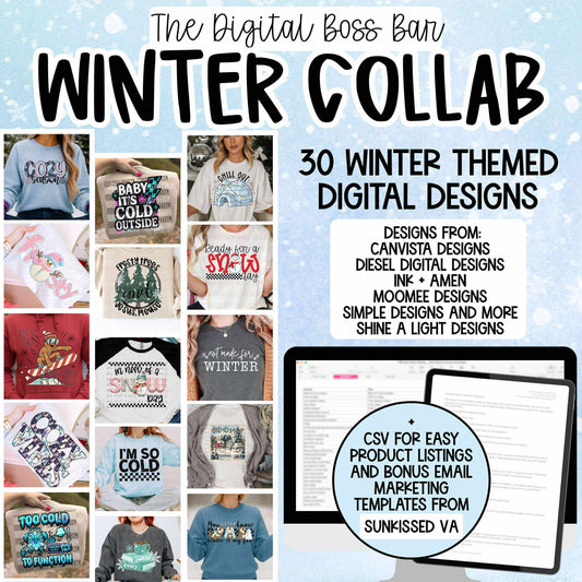 Winter The Boss Bar Collab | 300 DPI | PNG | Seamless | Tumbler Wraps | Collab | Digital File Only