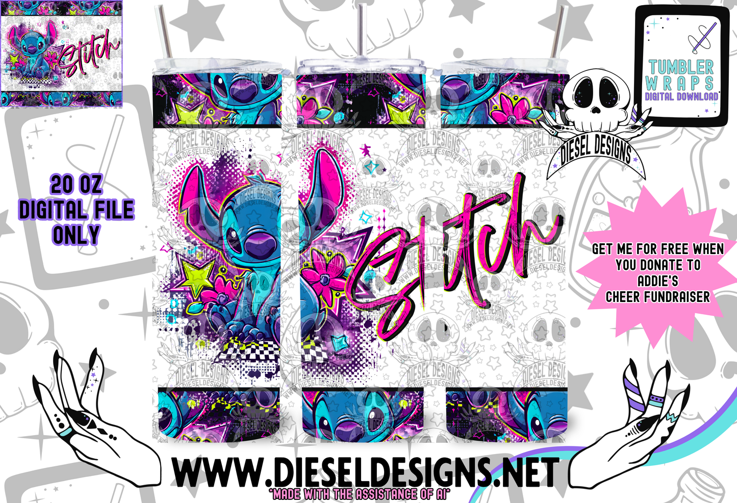 Blue Monster Cheer Fundraiser For Addie Tumbler Wrap Pack