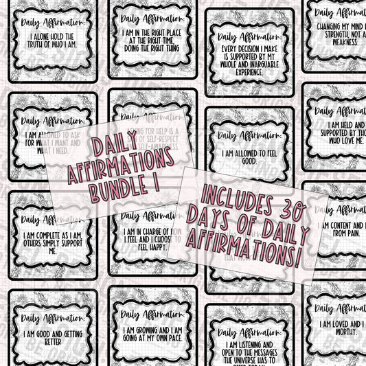 Daily Affirmations Bundle 1 | Engagement graphics | 30 Files
