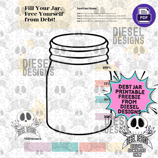 Free From Debt Jar Printable (FREEBIE) — Debt Payoff Tracker, Savings Jar & Budget Motivation (Digital Download) 💸🫙