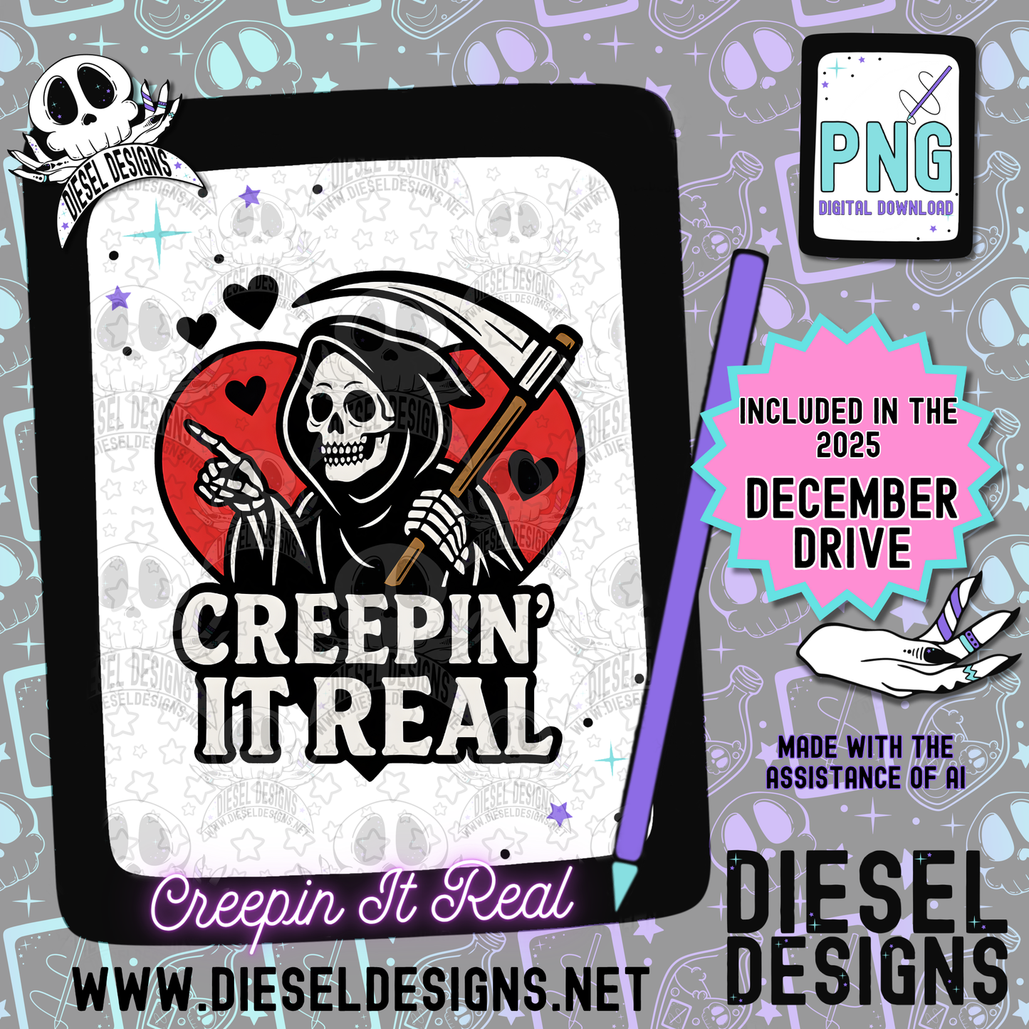 Creepin It Real PNG  | 300 DPI | Transparent PNG | Digital File Only