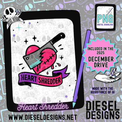 Heart Shredder PNG  | 300 DPI | Transparent PNG | Digital File Only