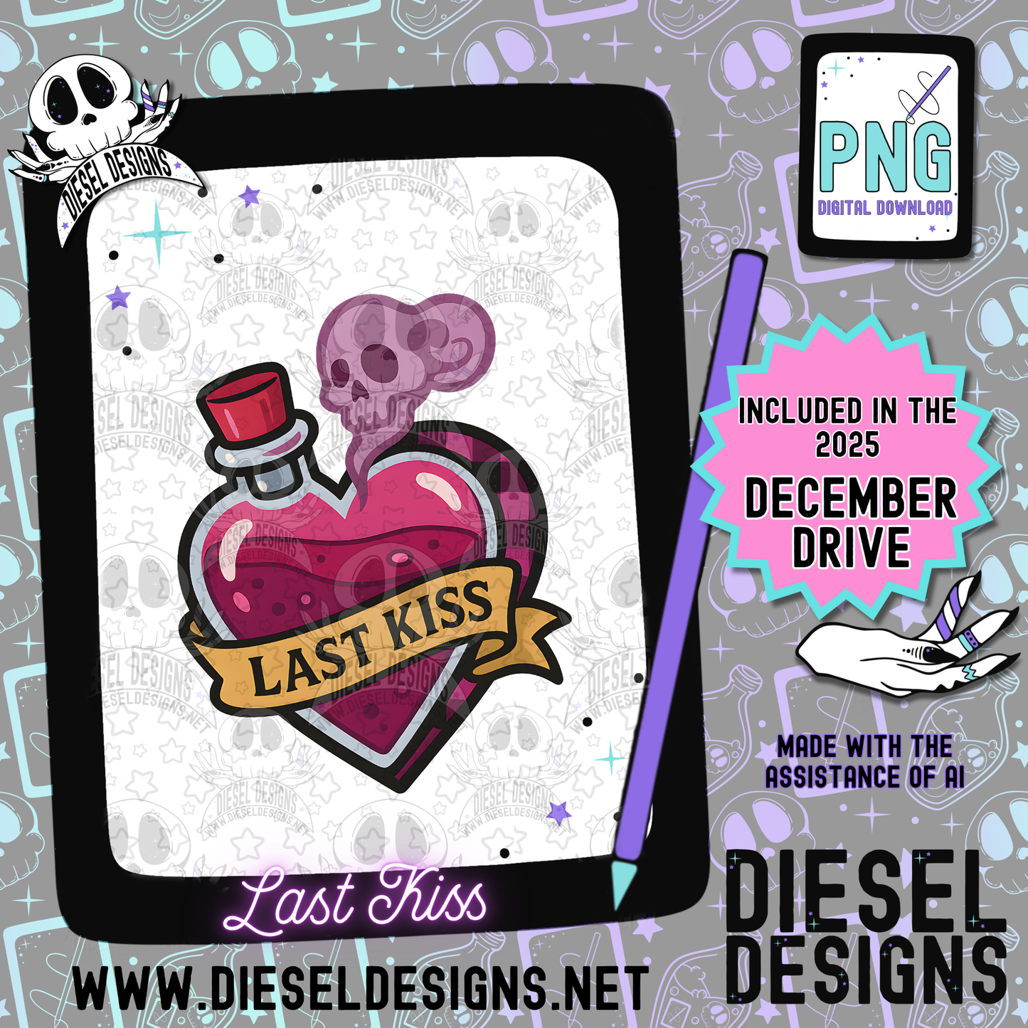 Last Kiss PNG  | 300 DPI | Transparent PNG | Digital File Only