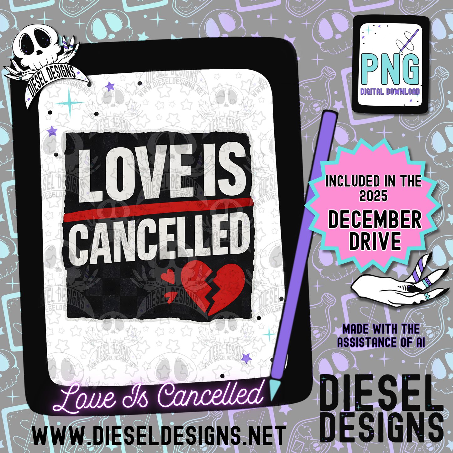 Love Is Canceled PNG  | 300 DPI | Transparent PNG | Digital File Only