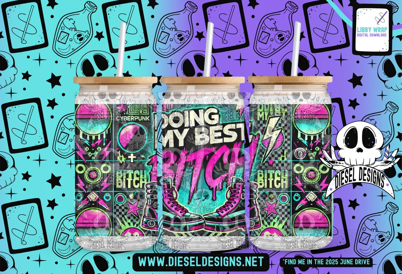 Doing My Best LIBBY WRAP | 300 DPI PNG | 16 oz Libby Wrap | Digital File Only