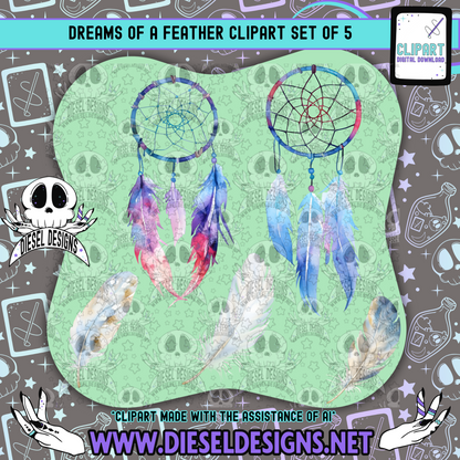 Dreams of a Feather Clipart & Elements Set of 5 | 300 DPI | Transparent PNG | Clipart & Elements |