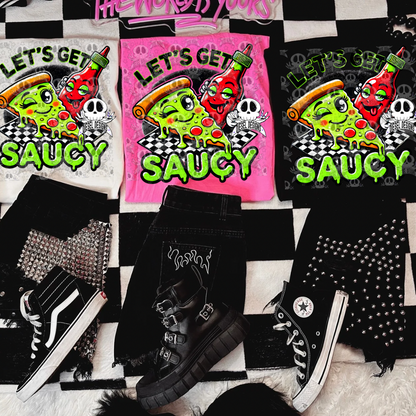 Let’s Get Saucy PNG  | 300 DPI | Transparent PNG | Digital File Only