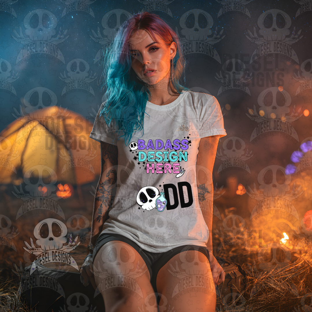 White T-shirt Camping In The Pumpkin Patch Mock Up Bundle | AI Assisted Mock UP | PNG | Bundle