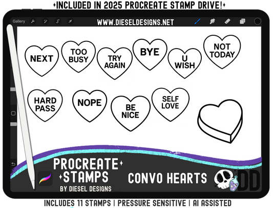 Convo Hearts | PROCREATE BRUSHES/STAMPS | Digital File Only