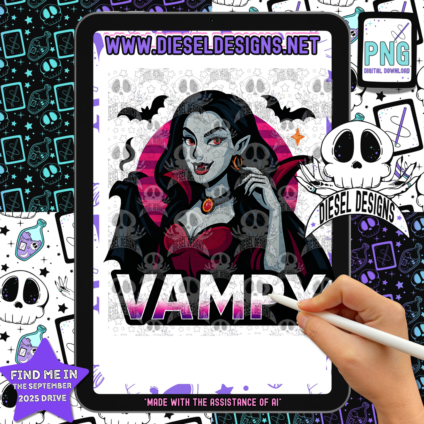 Vampy PNG  | 300 DPI | Transparent PNG | Digital File Only