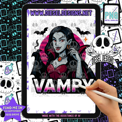 Vampy PNG  | 300 DPI | Transparent PNG | Digital File Only