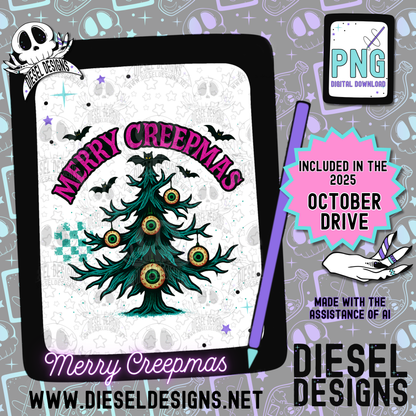 Merry Creepmas PNG  | 300 DPI | Transparent PNG | Digital File Only